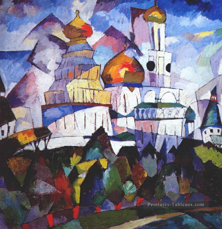 églises nouvelle jérusalem 1917 Aristarkh Vasilevich Lentulov Peintures à l'huile